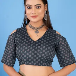 Anouk Rustic Ethnic Motifs Linen Blend Bagh Saree image 3