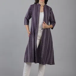 CORSICA Mandarin Collar Three-Quarter Sleeves Longline-image-100