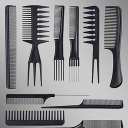 Basicare Set Of 10 Professional Styling Hair Combs - 3250 - Black-16
