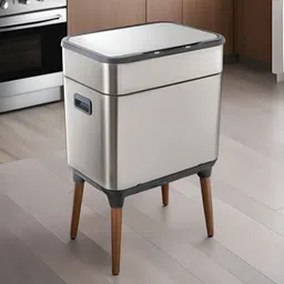 The Better Home FUMATO Grey Stainless Steel Motion Sensor & Dual Compartment Dustbin 18 L-4