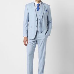 Van Heusen Textured Slim-Fit Single-Breasted Three-Piece Suits-picture-33