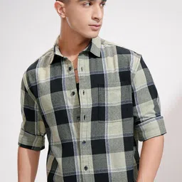 HIGHLANDER Men Opaque Checked Casual Shirt-picture-48