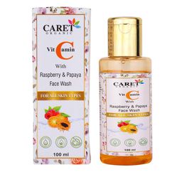 CARET ORGANIC Vitamin C With Raspberry & Papaya Face Wash For All Skin Type - 100 ml-6