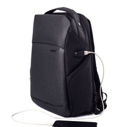 Timus Unisex Solid Backpack with USB Charging Port image 5