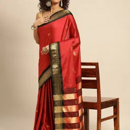 DIVASTRI Ethnic Motifs Woven Design Zari Pure Silk Mysore Silk Saree-image-90