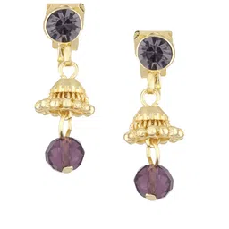 FirstBlush Cubic Zirconia Studded Dome Shaped Jhumkas-image-25