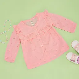 Pantaloons Baby Girls Self Design Round Neck Cotton Top-26