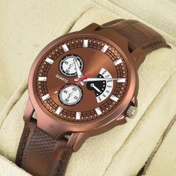 CSAMON Men Dial & Leather Textured Straps Analogue Watch Brown Aeviyo Dial 1016 Brown Case-image-85