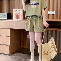 JC Mode Printed Round Collar T-Shirt With Shorts Co-Ords-image-84