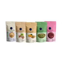 VEDICINE Set Of 5 Multani Mitti Sandalwood Orange Neem Leaf Rose Petal Mask-50g Each-7