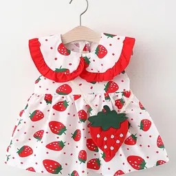 Bold N Elegant Fruit Print Sleeveless Dress With Bag-34