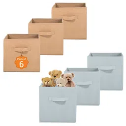 Kuber Industries Beige & Grey 6 Pieces Durable Multi-Utility Organisers-14
