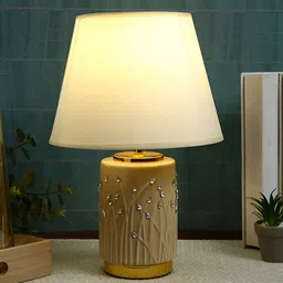 TAYHAA Gold-Toned Ceramic Contemporary Frusturical Shaped Table Lamp-35