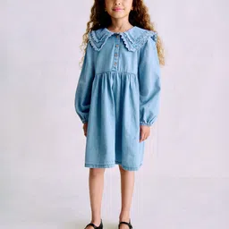 H&M Sailor-Collared Denim Dress-image-38