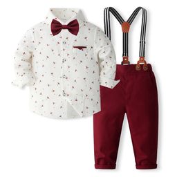 StyleCast x Revolte Boys Printed Pure Cotton Shirt With Trousers And Suspenders-image-55