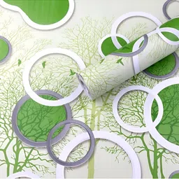 ANNA CREATIONS Green & White Printed Decorative Wallpaper-37