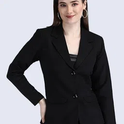 BlueWears Notched Lapel Single-Breasted Blazer-54