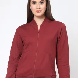 Kalt Women Solid Front-Open Sweatshirt-image-63