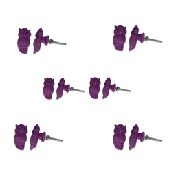 Indianshelf 6-Pcs Purple Glossy Resin Knobs-image-93