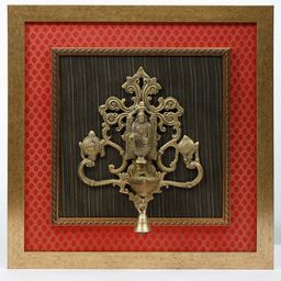 Exotic India Gold toned & Brown Textured Wooden Framed Wall Decor Hangings-picture-20