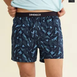 DAMENSCH Pack Of 2 Printed Pure Cotton Mid Rise Ultra-Light Boxers BS1002-MX2254-20