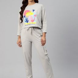 She N She Graphic Printed Top With Trousers Co-Ords-image-98