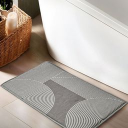 Home Centre Buttercup Zenith Grey & White Printed Memory Foam 450 GSM Anti-SlipBathRugs-picture-26