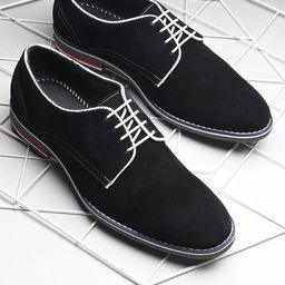 GALEX Men Round Toe Lace-Ups Leather Derbys-image-97