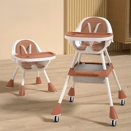 StarAndDaisy Kids Foldable & Height Adjustable Tiny Tummy High Chair with Wheels-image-59