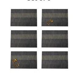 MARKET99 Black 6 Pieces Textured Table Placemats-image-27