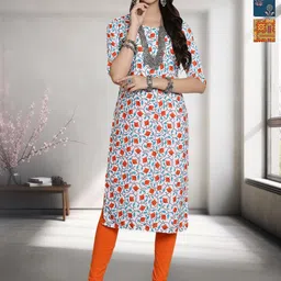 HERE&NOW Selection Of 3 Floral Printed Round Neck Straight Kurtas-image-94