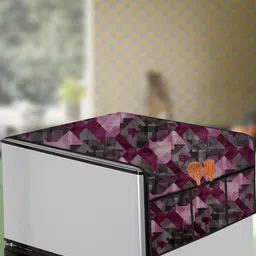 The Furnishing Tree Maroon Plastic Refrigerator Cover-image-92
