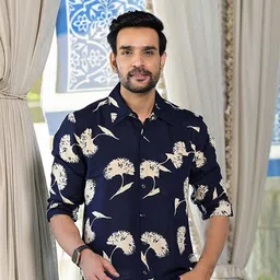AKS Men Spread Collar Floral Printed Casual Shirt-image-28