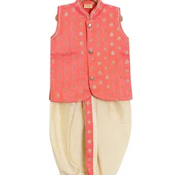 NIRVAAN Boys Floral Regular Pure Cotton Kurta with Dhoti Pants-40