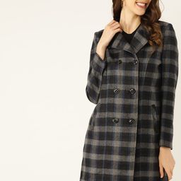 dressberry Acrylic Checkered Coat For Women-picture-5