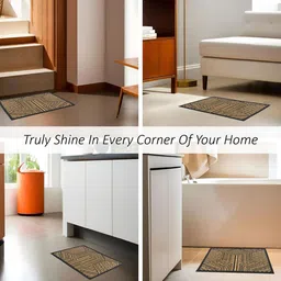 Kuber Industries 2-Pcs Grey & Beige Chevron Rectangular Anti-Skid Doormats image 2