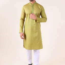AURIK Men Woven Design Pure Cotton Kurta with Pyjamas-picture-32