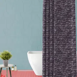 ArtzFolio Grey Printed Waterproof Shower Curtain-69