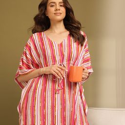 ETC Striped Kaftan Midi Nightdress-picture-35