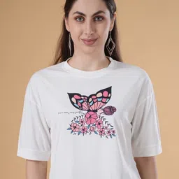 BAESD Graphic Printed Round Neck Drop-Shoulder Sleeves Cotton Crop T-shirt-image-41