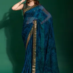 Mitera Tie and Dye Poly Chiffon Saree-picture-9