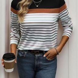 KPOP Women Striped T-shirt-picture-20