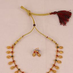 Ethnicking Gold-Plated Stones Studded Jewellery Set-image-33