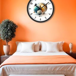 OLIVE TREE Black & White Printed Contemporary Wall Clock-17