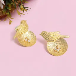 Golden Peacock Animal Shaped Studs Earrings-image-23
