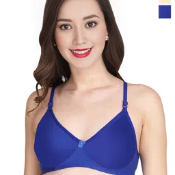 Liigne Women Pack Of 2 Full Coverage Non-Wired Non Padded Cotton T-shirt Bra-image-70