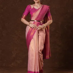 Saree mall Checked Zari Silk Blend Kanjeevaram Sarees-27