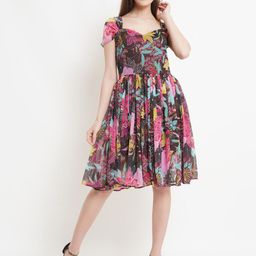 MISS HAUTE Women Floral Printed Fit & Flare Dress-image-51