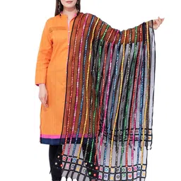 A R SILK DUPATTA HUB Ethnic Motifs Embroidered Organza Dupatta with Thread Work-picture-17