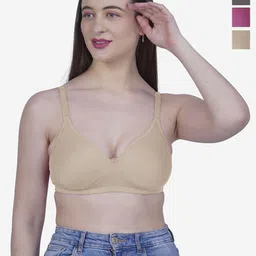 SHYAM SONS FLAIR Navya Pack of 3 Seamless Lightly Padded T-shirt Bras With All Day Comfort-image-89